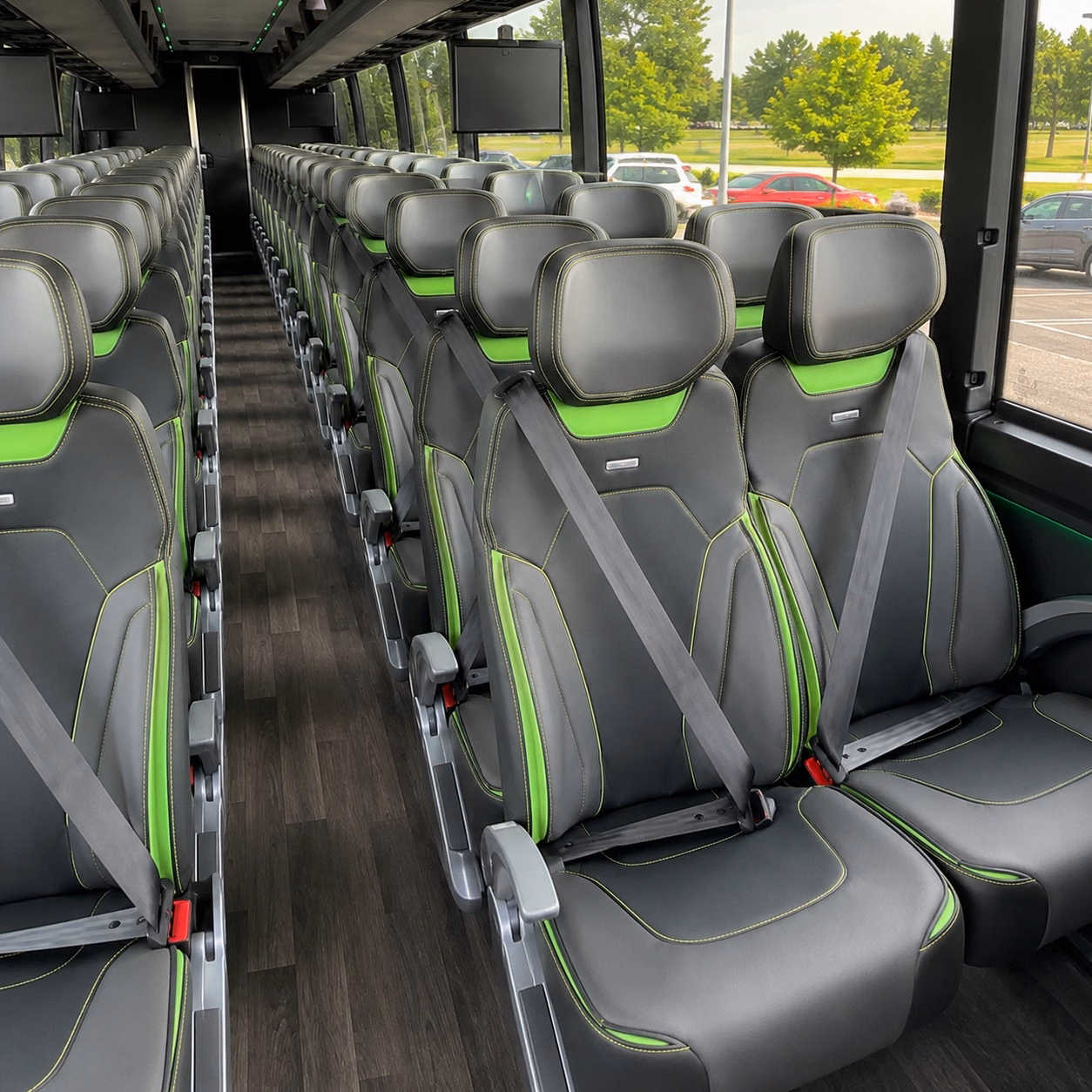 56 passenger charter bus interior